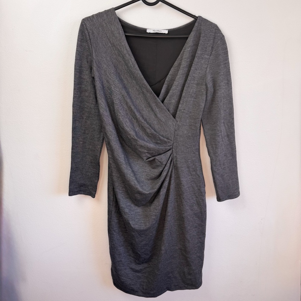 MaxMara Wool Blend Dress Italian Designer Elegant Workwear Size 10